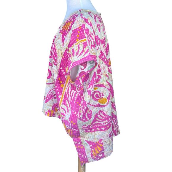 Kantha Reversible Lightweight Cotton Boho Handstiched Top NWOT - Picture 4 of 11